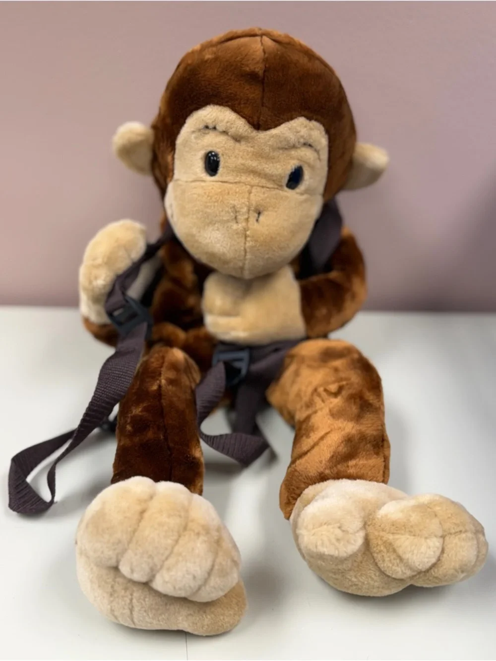 VINTAGE 1995 Wildkin CURIOUS GEORGE PLUSH Monkey PUPPET Zippered BACKPACK F5